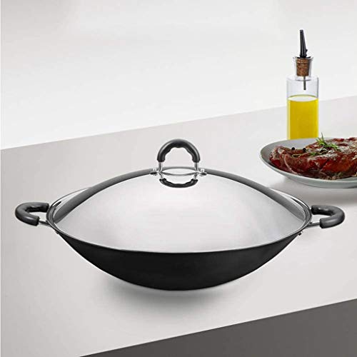 Wok para saltear 16 pulg sin recubrimiento con tapa miniatura 3
