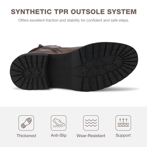 Rollda Men's Motorcycle Boots Combat Boots Casual Dress Boots for Men Lace Up Cap Toe Ankle Boots4