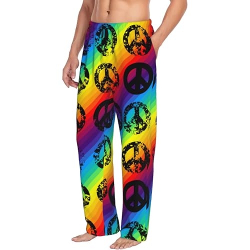 Pink Flamingos Men's Pajama Pants Casual Sweatpants Lounge Wide Leg Sleepwear Sleep Pant with Pockets3