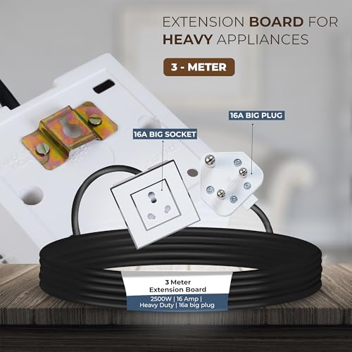 Image of Extension Board Heavy Duty Multi Socket 15A /16A /20A 240Volts (2500 Watts 16A Big Plug, 3 Meter)
