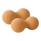Yoga Ball a Doppia Sfera in Sughero Naturale FD Sport - 12x6cm | Palla Massaggio Miofasciale per Schiena, Collo, Fisioterapia, Pilates e Trigger Point | Leggera ed Eco-Sostenibile (Pack da 2)