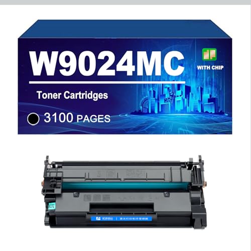 KLXFJ W9024MC Toner Cartridges With Chip Compatible For HP Laserjet Managed MFP E40040 E40040dn E42540F Printers, High Yield,Black-3100 Pages