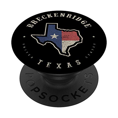 Breckenridge - Mapa de la bandera del estado de Texas, regalo de recuerdo PopSockets PopGrip Intercambiable