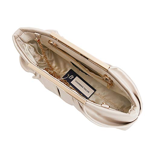 Charming Tailor 18CT058PEATED Clutch Evening Bag Elegant Pleated Satin Clutch Formal Party Handbag Classy Purse thumb #3