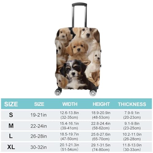 Cute Pet Dogs Luggage Cover Tsa Approved Suitcase Covers for Luggage Elastic Washable Suit Case Covers Anti-Scratch Travel Luggages Sleeve Suitcase Protector Fits 19-30 Inch Case(S)2