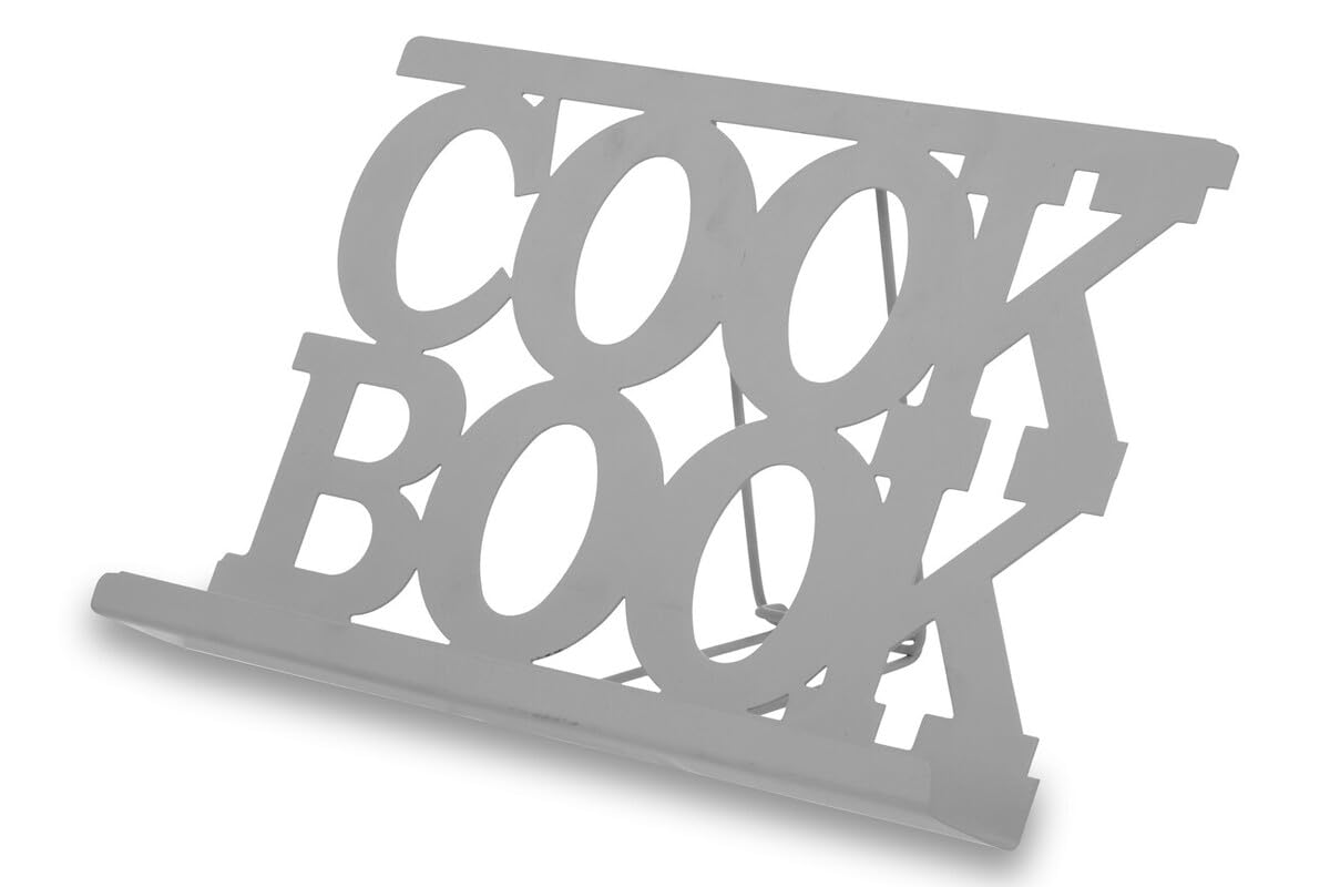 Premier Grey Housewares Durable Cook Book Stand | Elegant Design Book Stand For Cook Books | Practical Recipe Book Stand For Kitchen | Adjustable Stand For Efficient Cooking