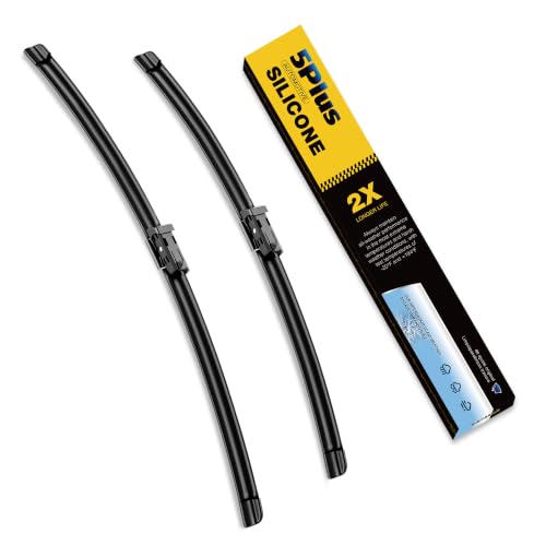 Image of 5 PLUS Premium Silicone Wiper Blades Fits Tesla Model Y 2020-2025 | 5 PLUS 26 inch+20 inch Wiper Blades Fits 2020-2025 Tesla Model Y, Waterproof Rain, Streak-Free, Long Lasting Harsh Weather Design