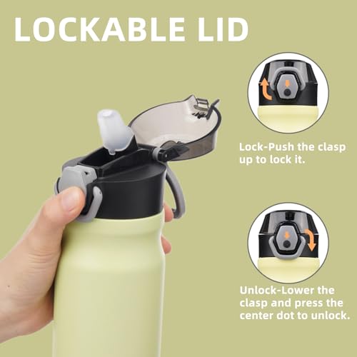 Image of Konokyo 18 oz Insulated Stainless Steel Sports Water Bottle with Straw Lid