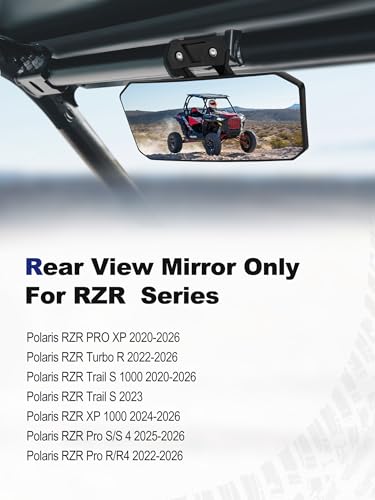 Image of ZIDIYORUO UTV RZR Rearview Mirror, 11 inchx 4.2 inch Extra Large SXS Convx Center Rearview Mirror Compatible with RZR PRO XP / 4,Turbo R /4 2020 2021 2022 2023 2024 2025 2026, RZR XP 1000 2024 2025 2026