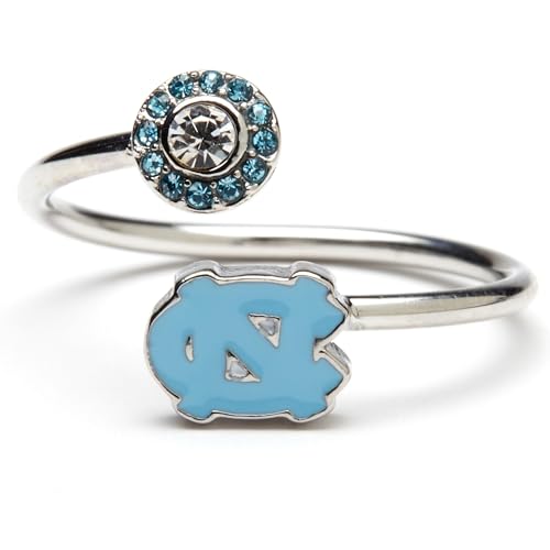 Stone Armory University of North Carolina Gifts for Women - UNC Tarheels Ring with Crystals - Hypoallergenic and Adjustable Sizes 5-12 - UNC Tar Heels Gifts