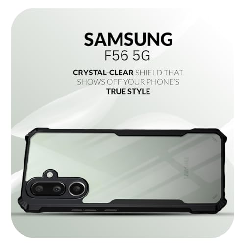 Image of Back Cover Case + Screen Protector for Samsung Galaxy F56 5G | Transparent Black | TPU & PC Anti Yellow Mobile Phone Case Cover for Samsung Galaxy F 56 / F56 5G | 360 Degree Protection