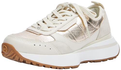 Michael Kors Damen Flynn Trainer Sneaker, Cream, 39.5 EU