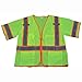 Petra Roc LVM3-CB1-2X/3X Safety Vest Deluxe ANSI Class 3, Two Tone Lime Mesh W/Orange Contrast Binding, Zipper Closure, 5 Pockets/2 Mic Tab, 2X/3X