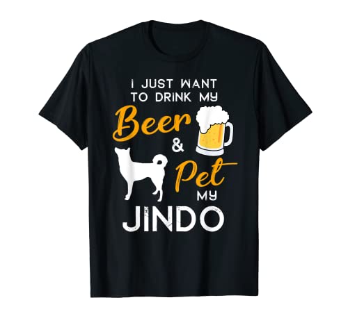 Jindo Dog Beer lover owner Christmas Birthday Gift Maglietta