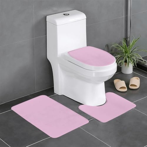 Tapis de salle de bain antidérapant lot de 3 absorbant fleurs de cerisier pour toilettes - 2