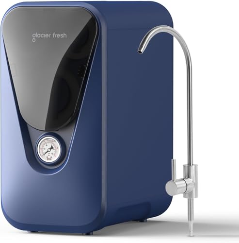 GLACIER FRESH GFU03 Reverse Osmosis System – 800 GPD, Non-Electric, 3:1 Pure-to-Drain, No Noise/No...