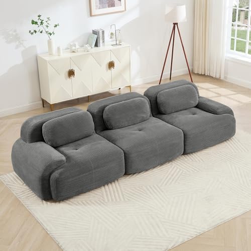 Image of Corduroy Modular Sectional Sofa, Oversized Cloud Couches for Living Room