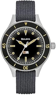 Bulova Herren Analog Automatik Uhr mit Nylon Armband 98A266