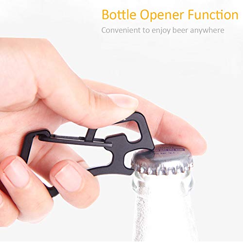 Grampo, Andoer Multitool Titanium Carabiner Keychain Chaveiros clipes com abridor de garrafas