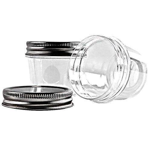 Novelinks 4 Ounce Clear Plastic Jars Containers With Screw On Lids - Refillable Round Empty Plastic Slime Storage Containers For Kitchen & Household Storage - Bpa Free (20 Pack) #TOP3