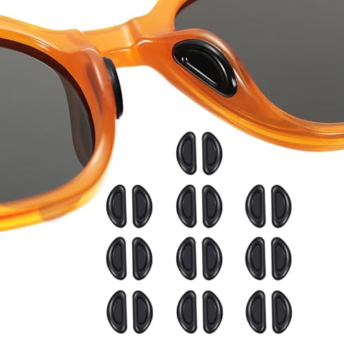 10 Pairs Non-Slip Stick on Nose Pads, Adhesive Silicone Glasses Nose Pieces Pad for Eyeglass Sunglasses(Black)