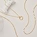 Layered Necklaces for Women,14k Gold Plated Dainty Stackable Choker Necklaces for Women,Trendy Layering Circle Paperclip Chain Pendant Jewelry Set Gifts