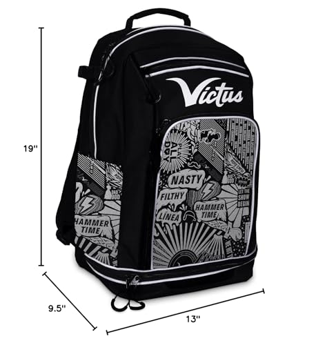 Victus Sports Victus DNA Baseball BAT Pack, Black/NOX, 13" W x 9.5" D x 19" H2