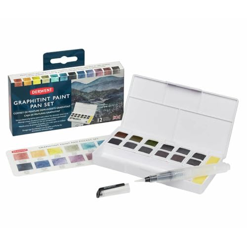Derwent Aquarela em Pastilha Graphitint, estojo 12 cores, 2305790