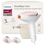 Philips Lumea 8000 Series IPL Hair Removal Device - Permanent Visible Hair Reduction Done at Home, SenseIQ Technology, 2 Attachments for Body & Face, for Women & Men, BRI932/03