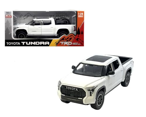 Diecast Model Car Compatible with 1:24 2023 Toyota Tundra TRD Off-Road White H08555R-WH