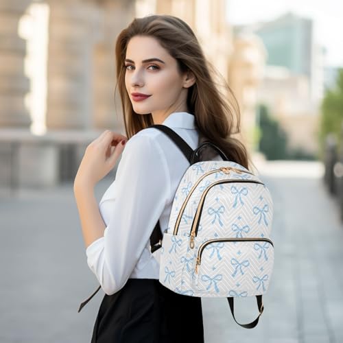 Image of Bow Quilted Backpack Purse for Women Fashion Small Backpack M | Shoulder Bag Travel Casual Daypack
