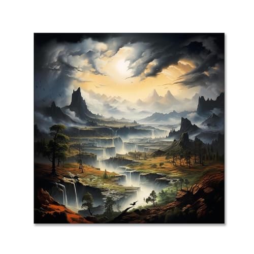 Impression sur toile paysage pour salon déco nature forêt 30x30