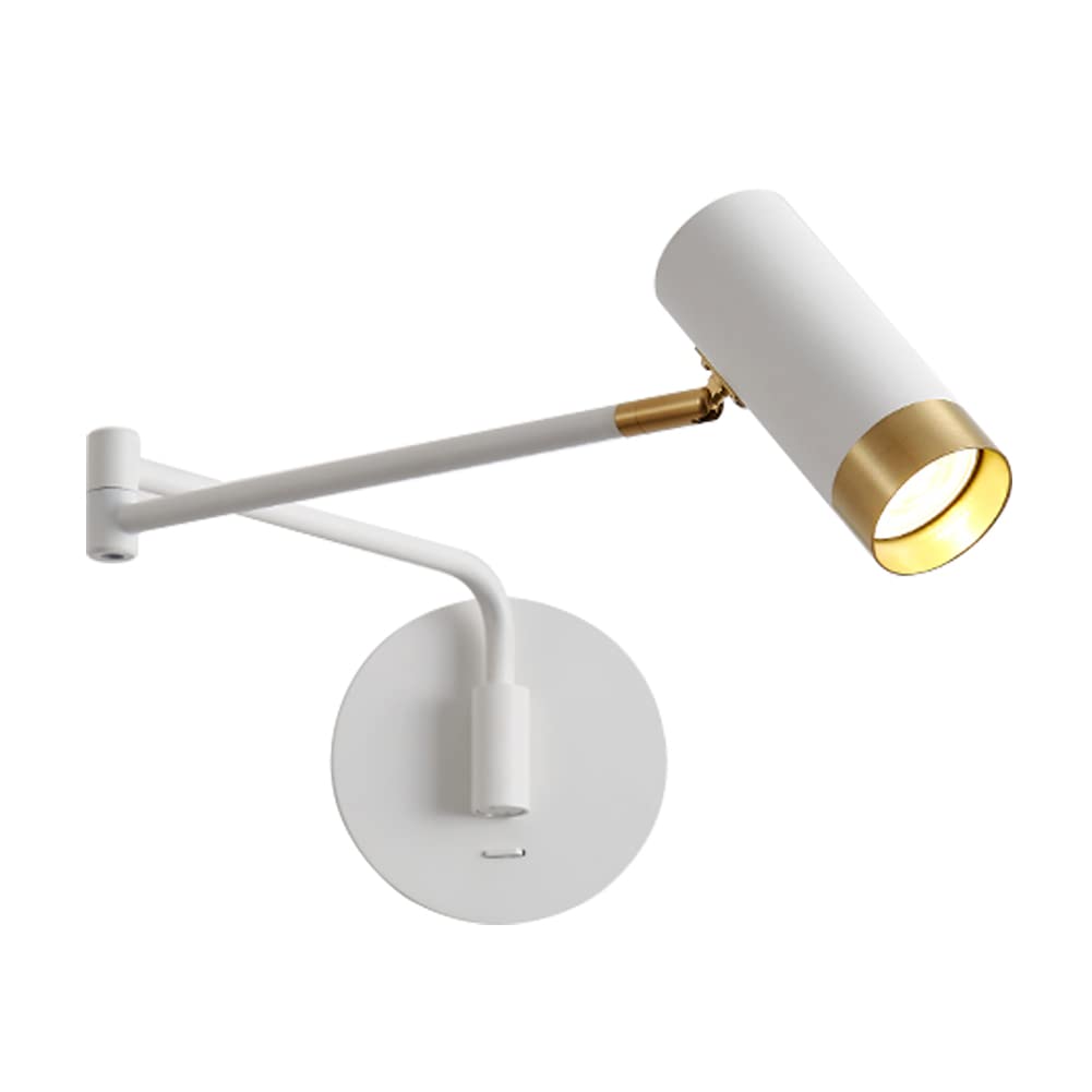 HUAYUSEDF Modern Wall Lamp Reading Room Sconce Lighting Fixtures Bedroom Bedside Light Study Lights Living lamp (Black)(White)