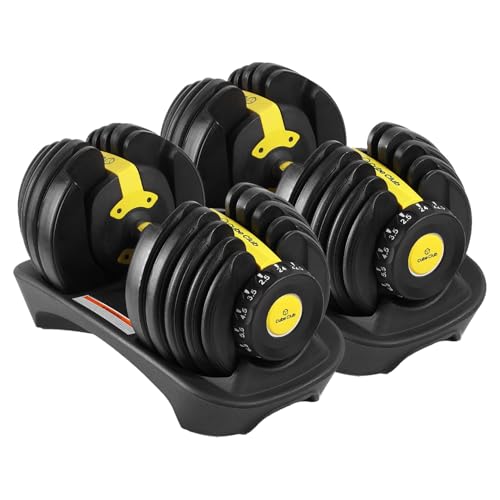 Image of The Cube Club PowerBells Set of 2 Adjustable Iron Dumbbells (2.5-24 Kg) | 15-IN-1 Dumbbell Weights with Non-slip Metal Handle for Fitness Exercise | Home Workout Gym Equipment for Men and Women (1 Year Warranty)