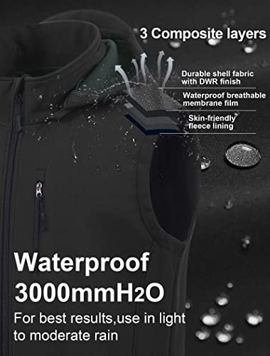 Image of CREATMO US Men's Casual Lightweight Warm Thin Outerwear Vest Windbreaker Sleeveless Jacket With Removable Hood
