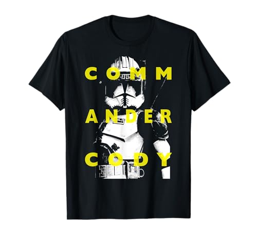 T-shirt Star Wars The Clone Wars Commander Cody noir pour fan de science-fiction