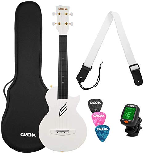 Cascha - Juego con ukelele para concierto de fibra de carbono, kit para principiantes