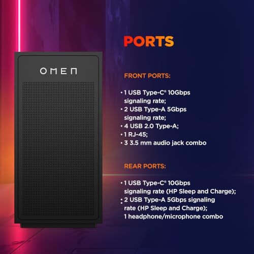 Image of HP Omen 35L Gaming Desktop, AMD Ryzen 7 7800X3D, 16GB NVIDIA GeForce RTX 5060 Ti (32 GB DDR5, 1TB SSD) Win11, M365 Basic(1yr)*MSO 2024, Black Stealth, 14.5kg, GT17-0002in
