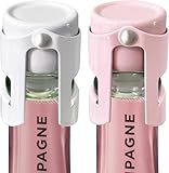 HYZ Champagne Stoppers - Stainless Steel Sparkling Wine Bottle Stopper with Pure Silicone Air Tight Seal - Professional Wine Saver for Champagne,Prosecco and Cava (1*White 1*Pink)