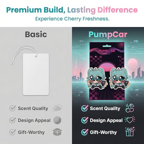 Image of PumpCar 2 pieces Miku double-sided hanging cartoon cherry-scented funny car air freshener Cool hanging for rearview mirror Interior Accessories Gifts