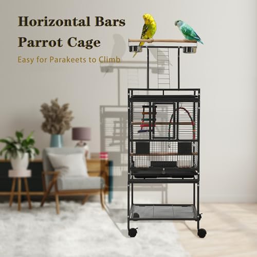 51" Small Bird Cage with Stand,Parakeet Cage, Parrot cage with Parakeet Toys, Bird Cage Accessories,Birdcage Covers for Lovebirds Cockatiel Conure Finch Canary Budgie - Image 4