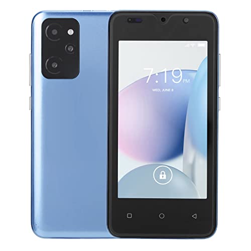 Teléfono Inteligente 3G Desbloqueado, Teléfono Celular con 3 Ranuras para Tarjetas, RAM 2GB ROM 32GB, Reconocimiento Facial, Cámara Frontal de 2MP, Cámara Trasera de 5MP, (Azul