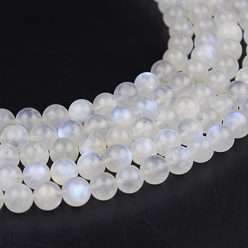 MJDCB Natural Round Stone Beads 6mm Blue Moonstone Loose Gemstone Beads for Jewelry Making Bracelet Necklace 60pcs - Image 4