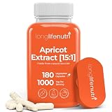 Apricot Extract - Advanced Formula, 1000mg per Serving, 180 Vegetarian Capsules for Natural Vitality, 3-Month Supply, Organic from Prunus Armeniaca - 15:1, Made in USA, Lab Tested, Non-GMO