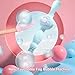 Magic Fog Bubble Wand, Rechargeable Elastic Bubble Machine with Lights & Music, Christmas Birthday Suitable for All Ages Gifts (Pink)