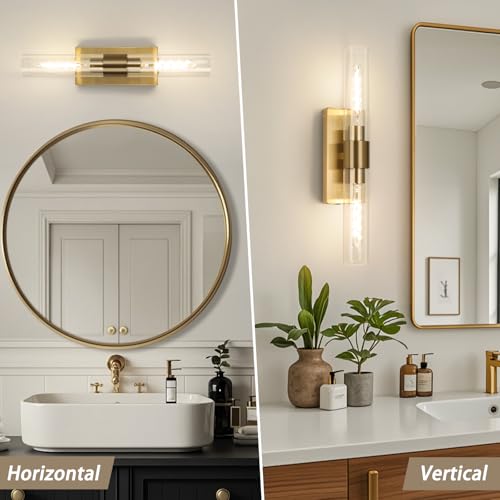 Image of Battery Operated Wall Sconce Set of Two, Rechargeable Wall Sconce, Gold Wall Lamp with Remote Controls, Indoor Non-Hardwired Bedside Wall Sconces, Gold Vanity Light for Bedroom, Hallway, etc