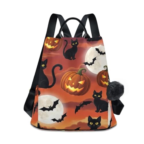 Sac à dos antivol chat et citrouille, parfait pour vos sorties et balades