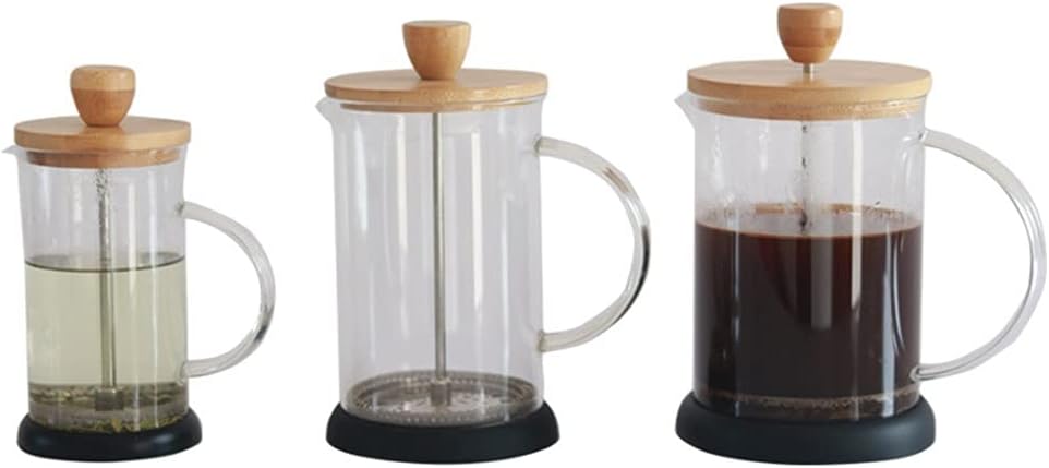 French Press Pot Tea Maker Double Walled Insulation Heat Resistant Glass French Press Coffee Maker Easy To Clean And Use (Color : Clear Size : 600ML) (Clear 350ML)