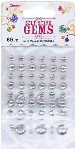 Preisvergleich Produktbild Darice 69-Piece Stick on Round Rhinestones, Clear