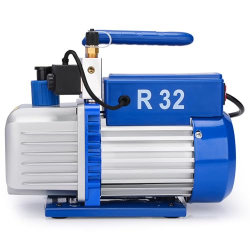 Labasics Two-Stage Rotary Vane Vacuum Oil Pump with R32 Explosion-Proof Function, 10-15 Pa Ultimate Vacuum, 110 V, 3 CFM Flow Rate, 84 L/min, for Laboratory Experiment and Instrument Maintenance